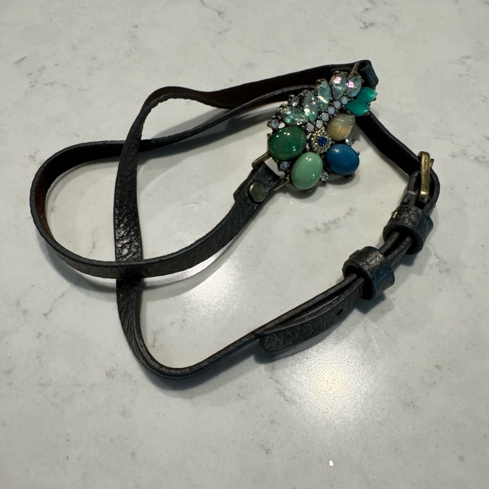 Gray wrap bracelet with Gemstone Embellishment